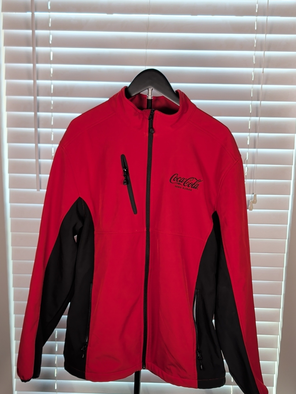 Coca Cola Clique Red Black Softshell Full Zip Jacket Men's Large